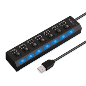 Hub USB 2.0 de 4/7 Portas com Luz LED para PC e Notebook